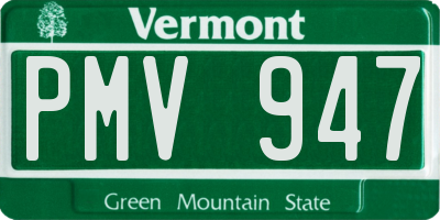 VT license plate PMV947