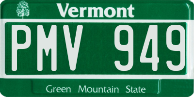VT license plate PMV949