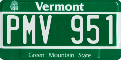 VT license plate PMV951