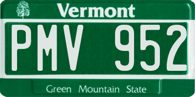 VT license plate PMV952