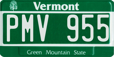 VT license plate PMV955