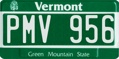 VT license plate PMV956