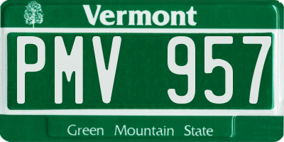 VT license plate PMV957