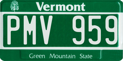 VT license plate PMV959