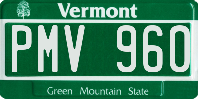 VT license plate PMV960