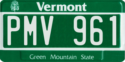 VT license plate PMV961