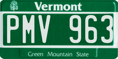VT license plate PMV963