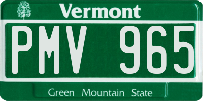 VT license plate PMV965