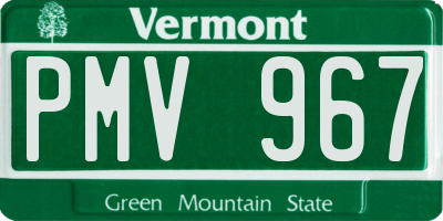 VT license plate PMV967