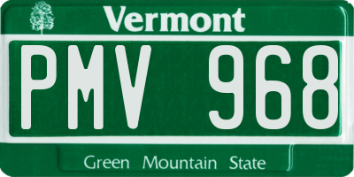 VT license plate PMV968
