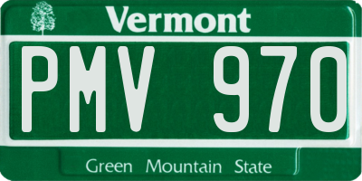 VT license plate PMV970