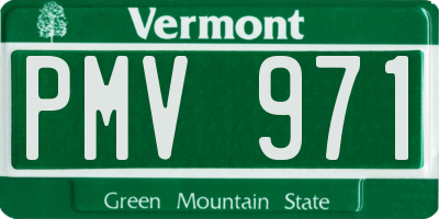 VT license plate PMV971