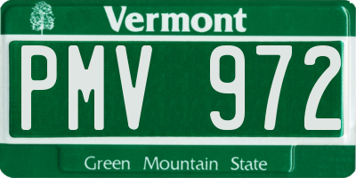 VT license plate PMV972