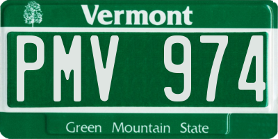 VT license plate PMV974