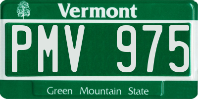 VT license plate PMV975