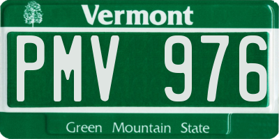 VT license plate PMV976