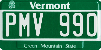 VT license plate PMV990