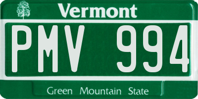 VT license plate PMV994
