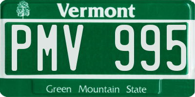 VT license plate PMV995