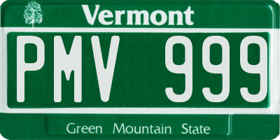 VT license plate PMV999