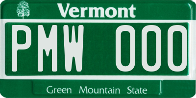 VT license plate PMW000