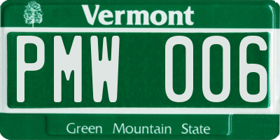 VT license plate PMW006