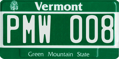 VT license plate PMW008