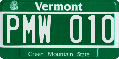 VT license plate PMW010