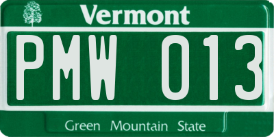 VT license plate PMW013