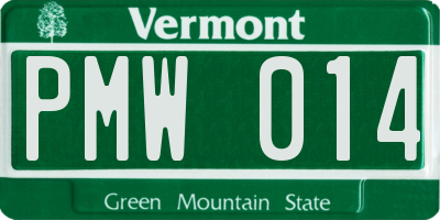 VT license plate PMW014