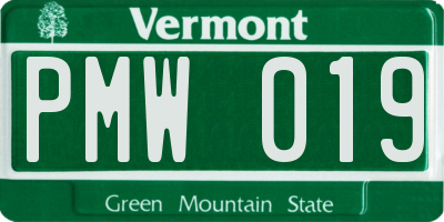 VT license plate PMW019