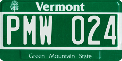 VT license plate PMW024