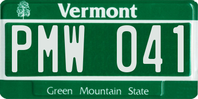 VT license plate PMW041