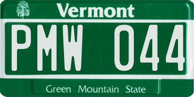 VT license plate PMW044