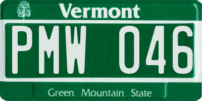 VT license plate PMW046