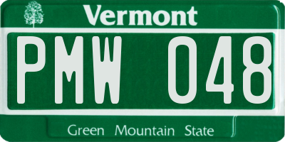 VT license plate PMW048