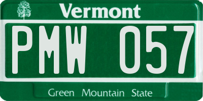 VT license plate PMW057