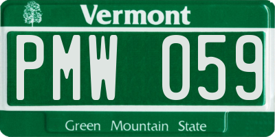 VT license plate PMW059