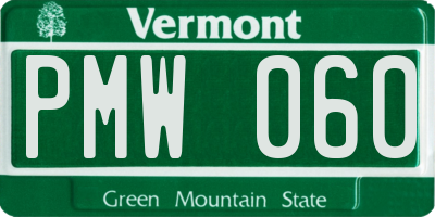 VT license plate PMW060