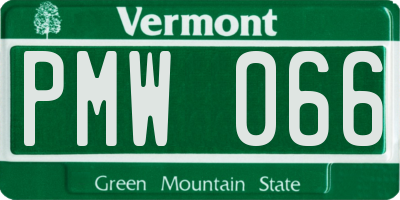 VT license plate PMW066
