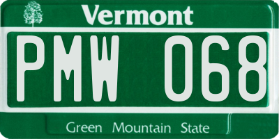 VT license plate PMW068