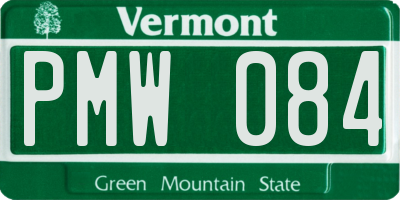 VT license plate PMW084