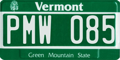 VT license plate PMW085