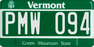 VT license plate PMW094