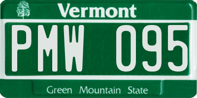 VT license plate PMW095