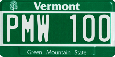 VT license plate PMW100