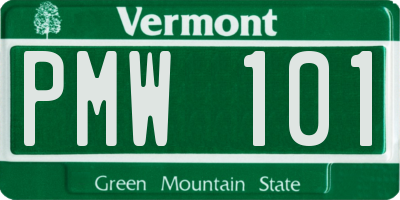 VT license plate PMW101
