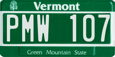 VT license plate PMW107