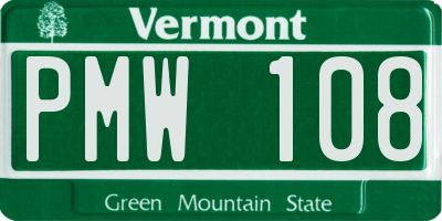 VT license plate PMW108