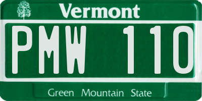 VT license plate PMW110